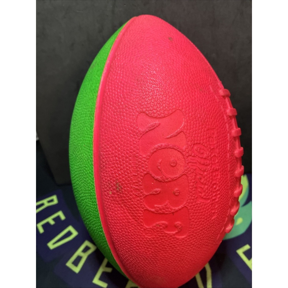Vtg 1980s Parker Brothers Official Nerf Pink Green Foam Football Made in USA C3